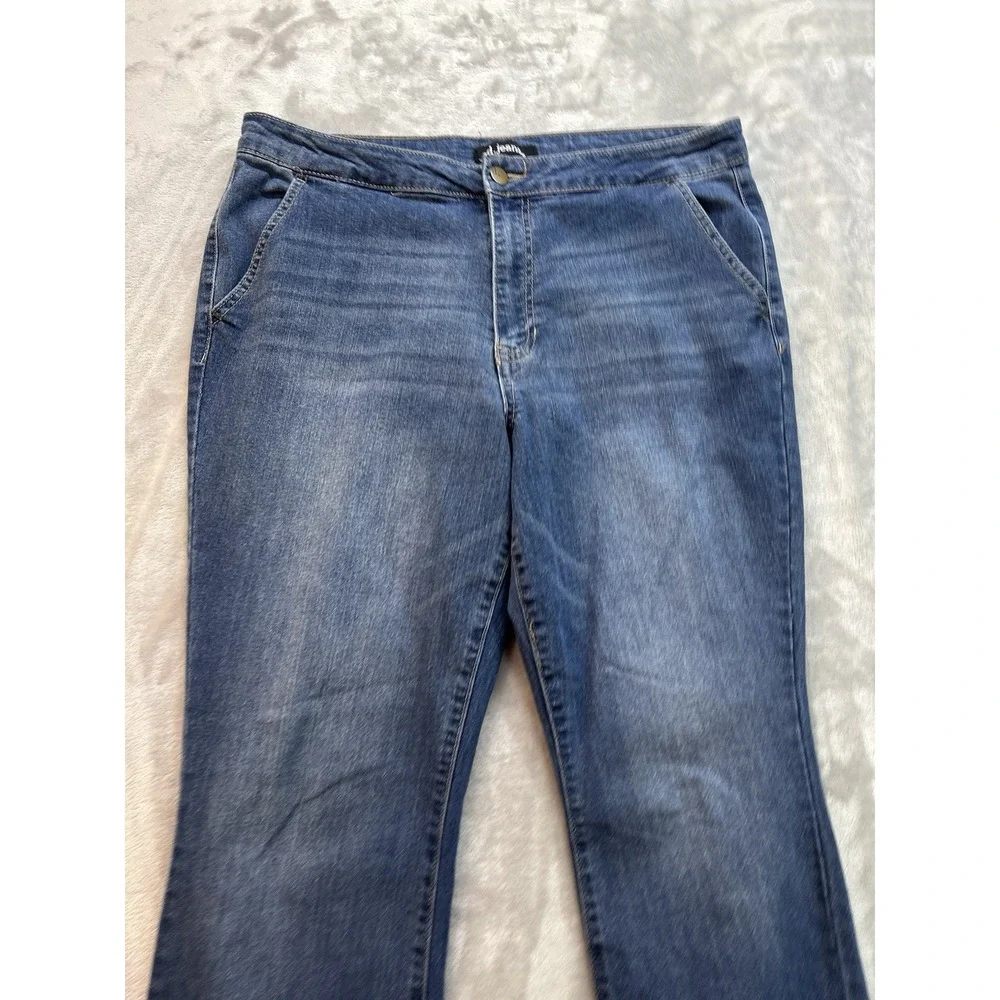D. Jeans Womens Sz 14 Blue BootCut Slash Pocket High Rise Western Cowgirl Boho